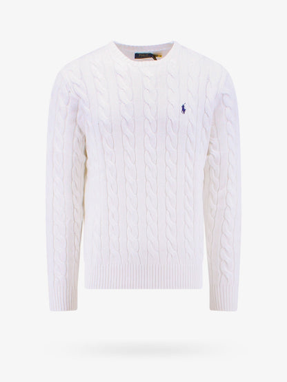 Polo Ralph Lauren Cable knit sweater with iconic embroidery - White