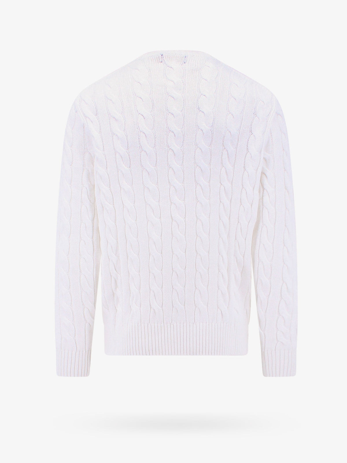 Polo Ralph Lauren Cable knit sweater with iconic embroidery - White