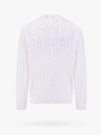 Polo Ralph Lauren Cable knit sweater with iconic embroidery - White