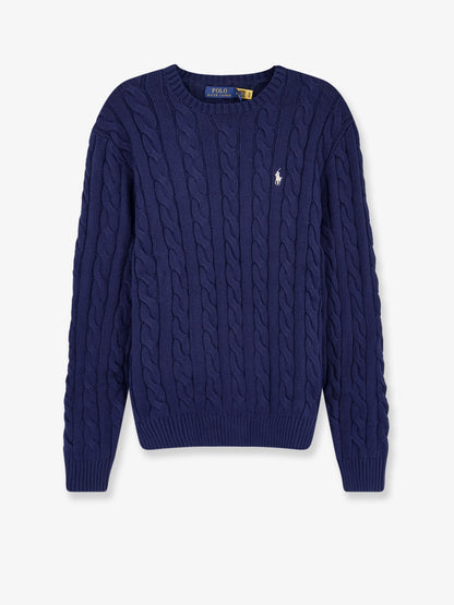 Polo Ralph Lauren Cotton sweater with embroidered logo on the front - Bright Navy