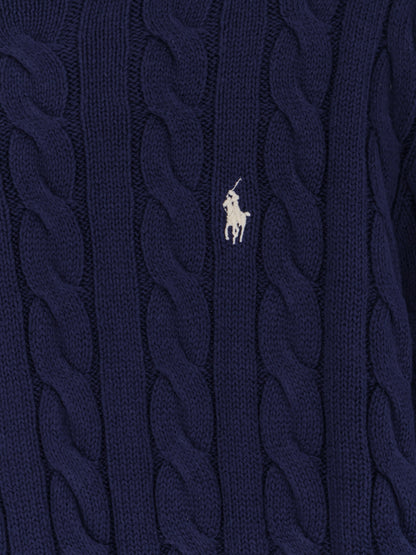 Polo Ralph Lauren Cotton sweater with embroidered logo on the front - Bright Navy