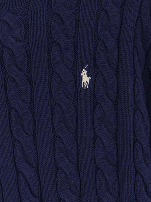 Polo Ralph Lauren Cotton sweater with embroidered logo on the front - Bright Navy