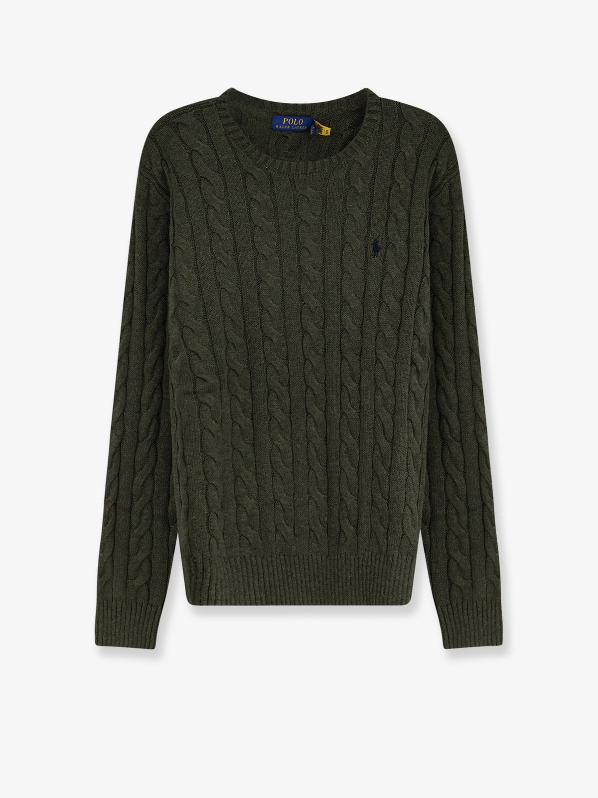 Polo Ralph Lauren Cotton sweater with embroidered logo on the front - Oliveshrubheather