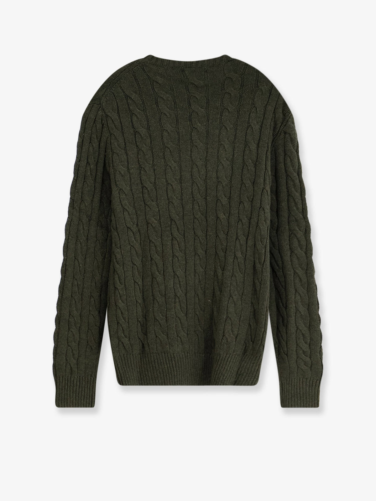 Polo Ralph Lauren Cotton sweater with embroidered logo on the front - Oliveshrubheather