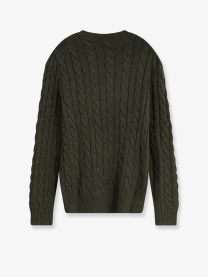 Polo Ralph Lauren Cotton sweater with embroidered logo on the front - Oliveshrubheather