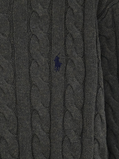Polo Ralph Lauren Cotton sweater with embroidered logo on the front - Oliveshrubheather