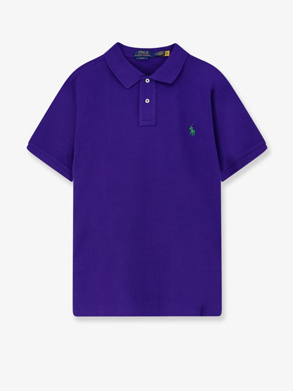 Polo Ralph Lauren Cotton polo shirt with frontal embroidered logo - Chalet Purple