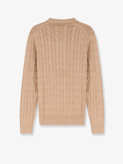 Polo Ralph Lauren Cotton cardigan with braided knit - Camelmelange