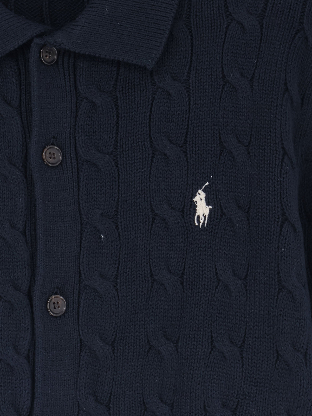 Polo Ralph Lauren Cotton cardigan with braided knit - Hunternavywc