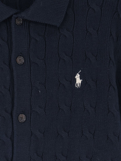 Polo Ralph Lauren Cotton cardigan with braided knit - Hunternavywc