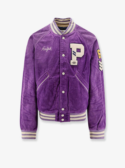 POLO RALPH LAUREN - Velvet jacket with flocked logo patch