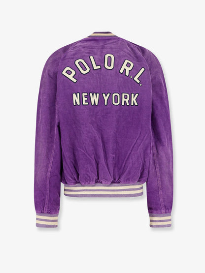POLO RALPH LAUREN - Velvet jacket with flocked logo patch