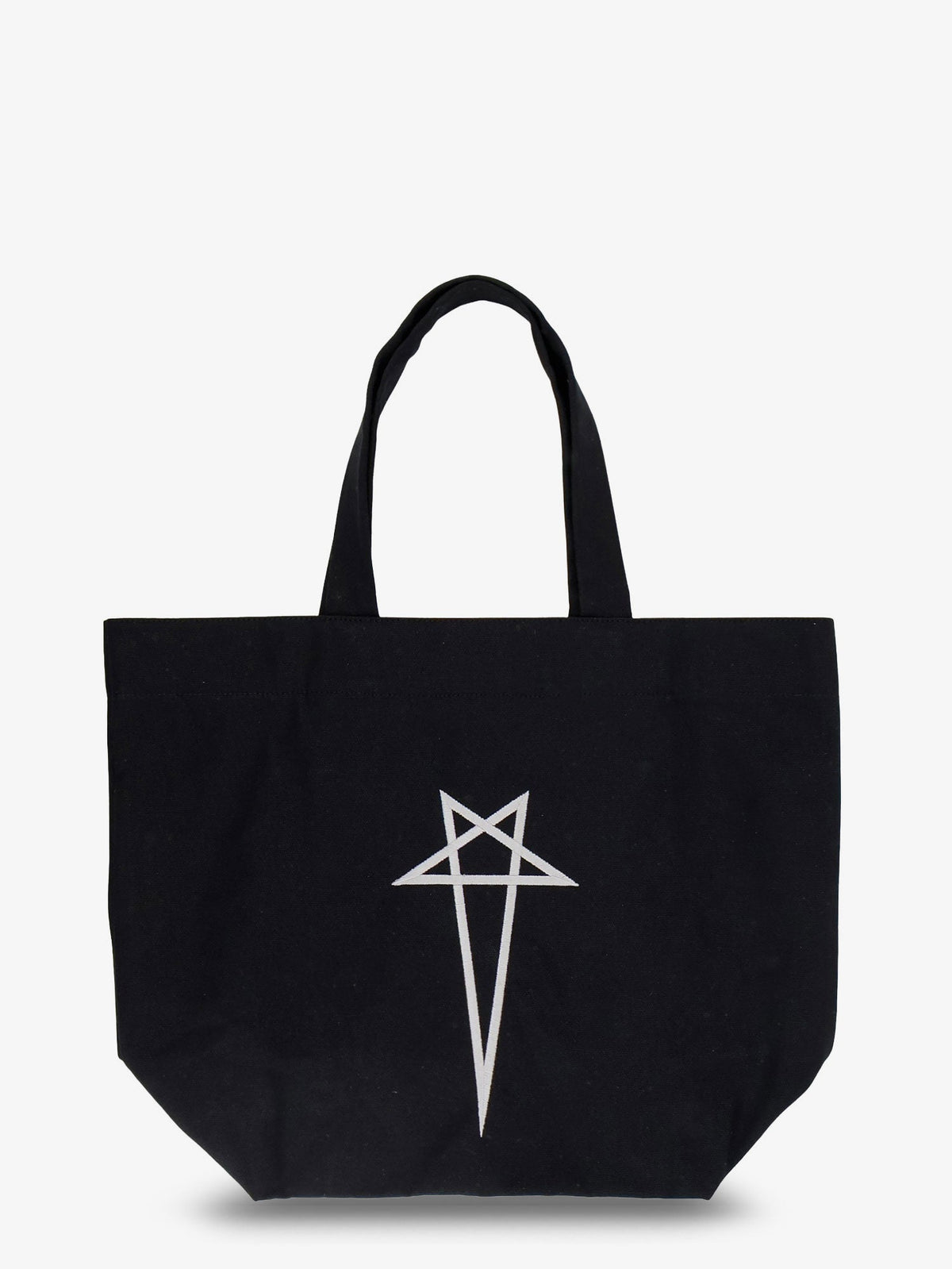 Rick Owens Canvas handbag with front logo - Black/Pearl