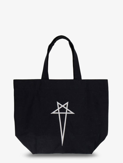 Rick Owens Canvas handbag with front logo - Black/Pearl