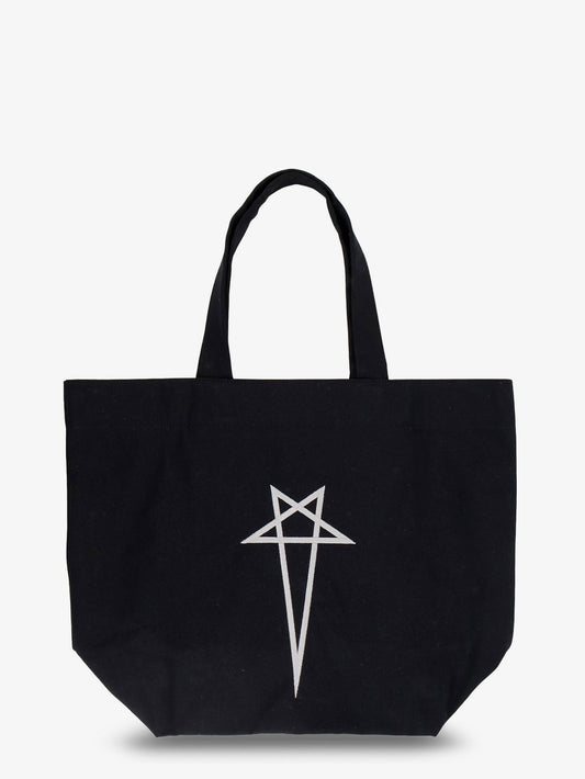 Rick Owens Canvas handbag with front logo - Black/Pearl