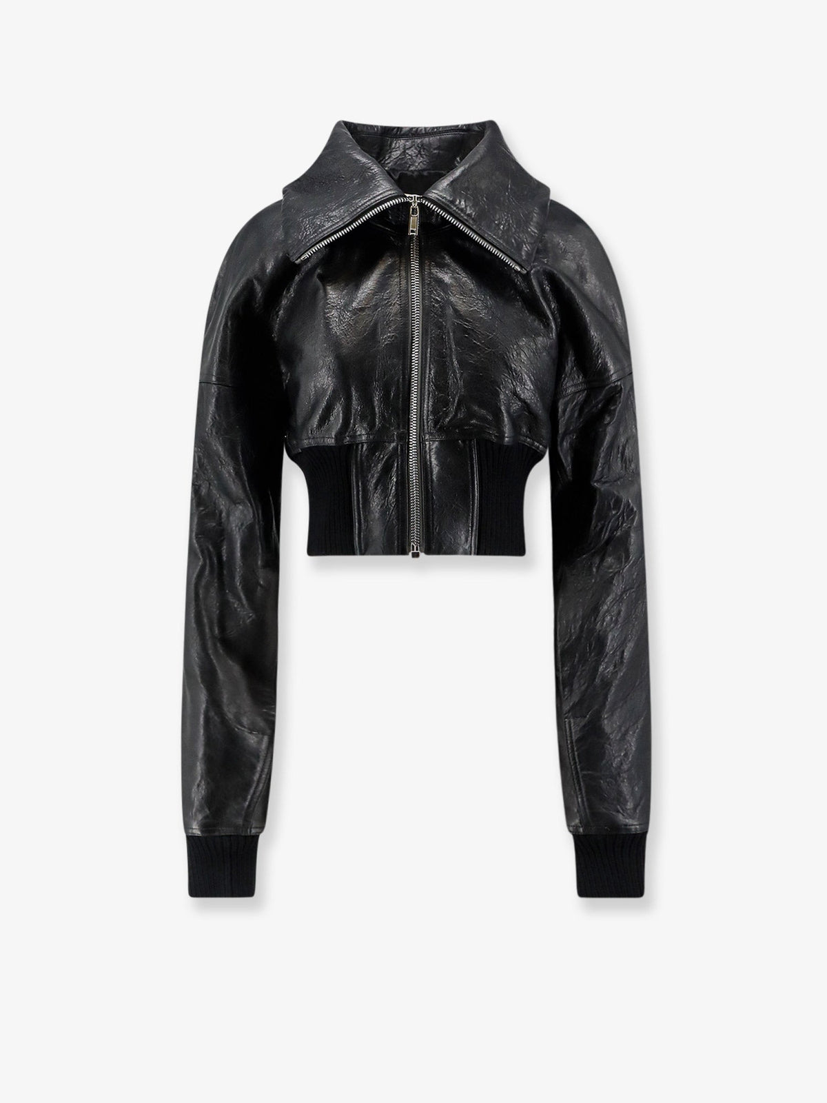 Rick Owens Dracuflight Cropped Leather Jacket - Black