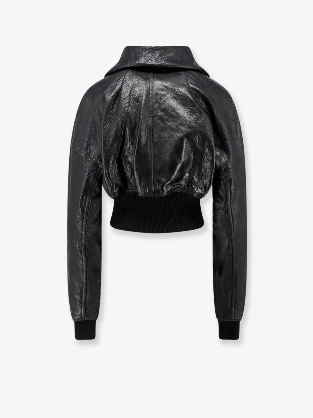 Rick Owens Dracuflight Cropped Leather Jacket - Black