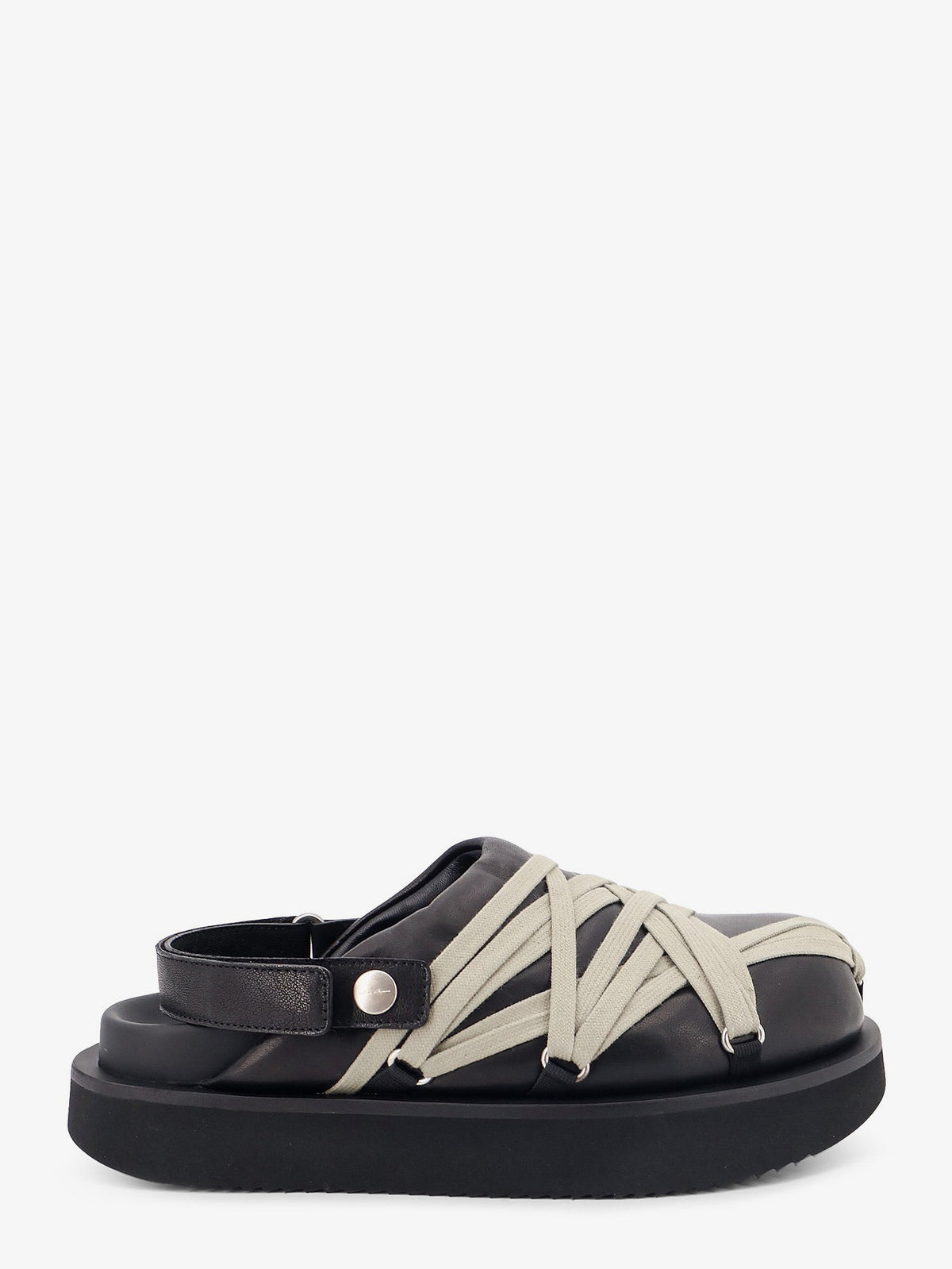 Rick Owens Padded Megalace Platform leather sandals - Blackpearl