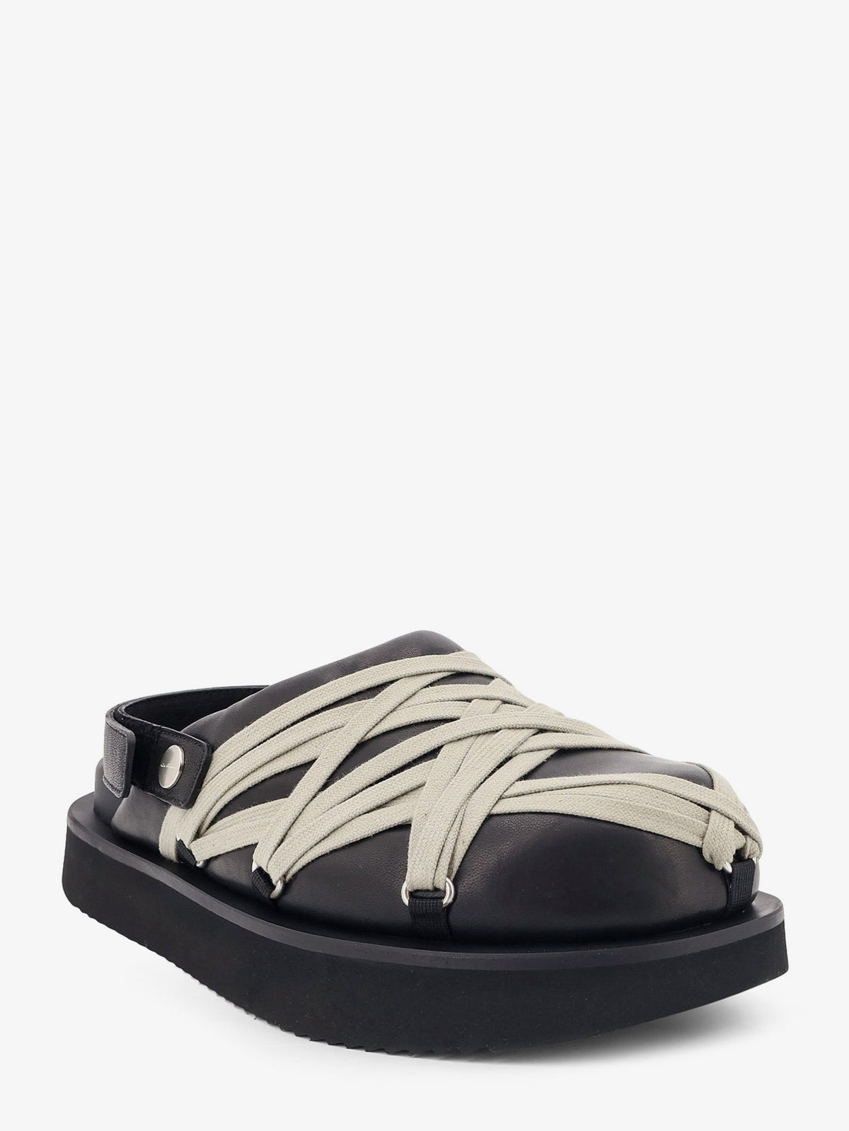 Rick Owens Padded Megalace Platform leather sandals - Blackpearl