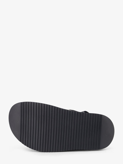 Rick Owens Padded Megalace Platform leather sandals - Blackpearl