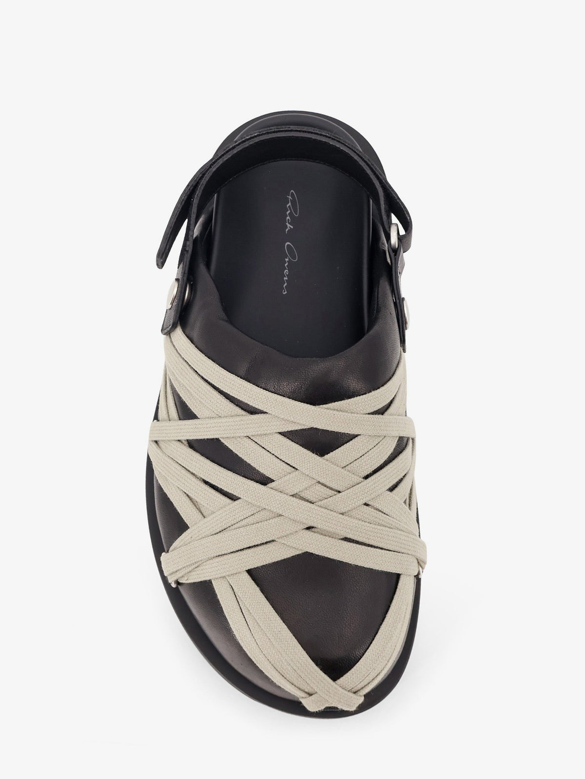 Rick Owens Padded Megalace Platform leather sandals - Blackpearl