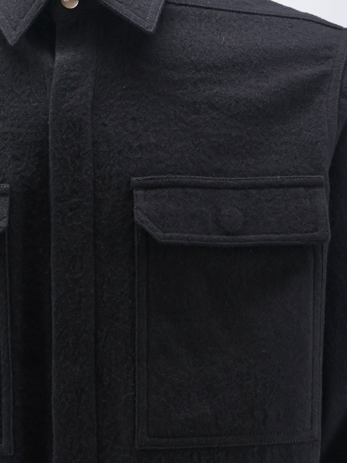Rick Owens Cotton and Wool Outershirt - Black
