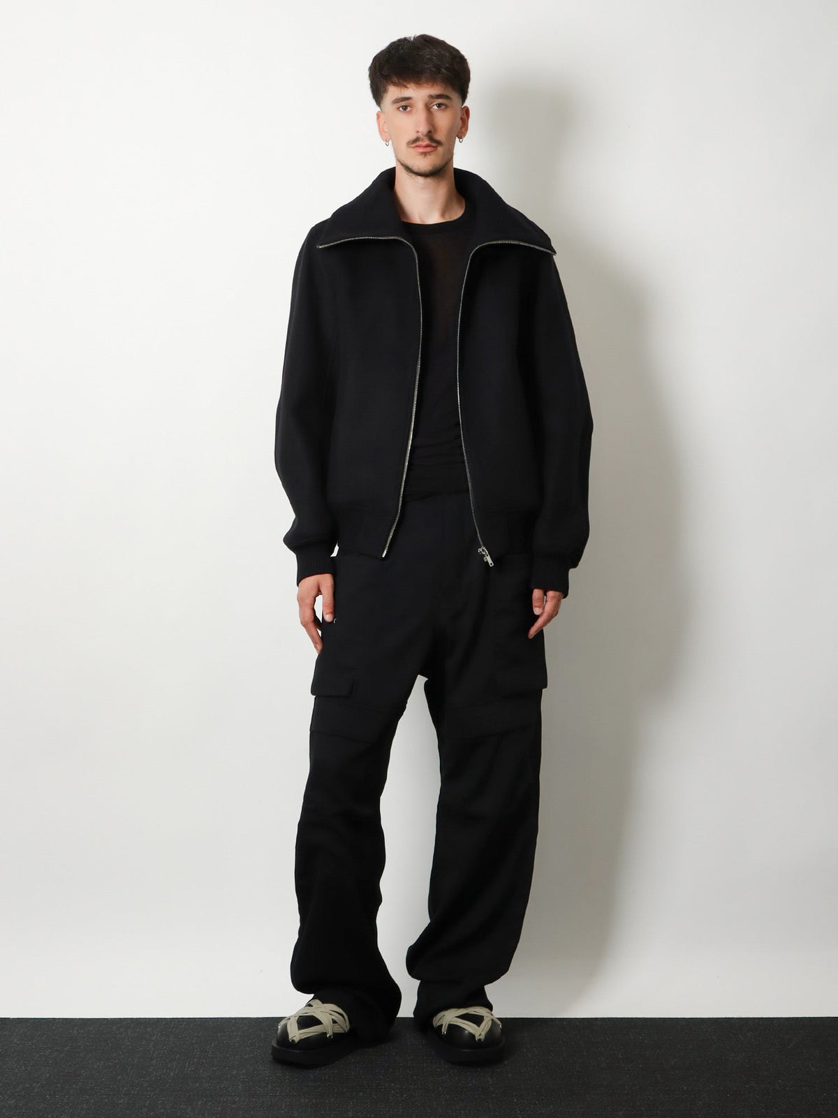 Rick Owens Stefan Cargo Wool Trousers - Black