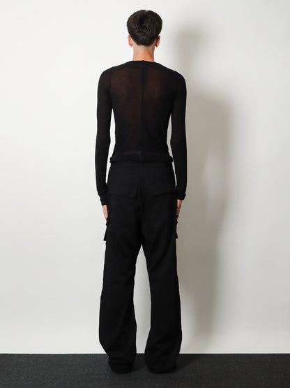 Rick Owens Stefan Cargo Wool Trousers - Black