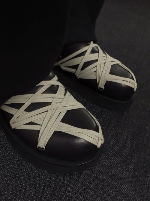 Rick Owens Megalace leather sandals - Blackpearl
