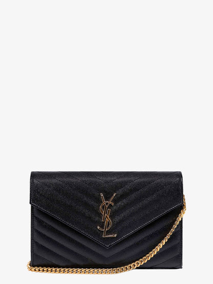 Saint Laurent Pochette Cassandre grain-de-poudre leather crossbody bag - Nero