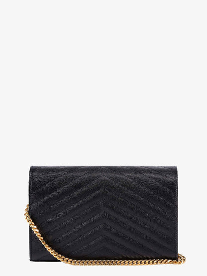Saint Laurent Pochette Cassandre grain-de-poudre leather crossbody bag - Nero