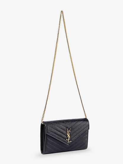Saint Laurent Pochette Cassandre grain-de-poudre leather crossbody bag - Nero
