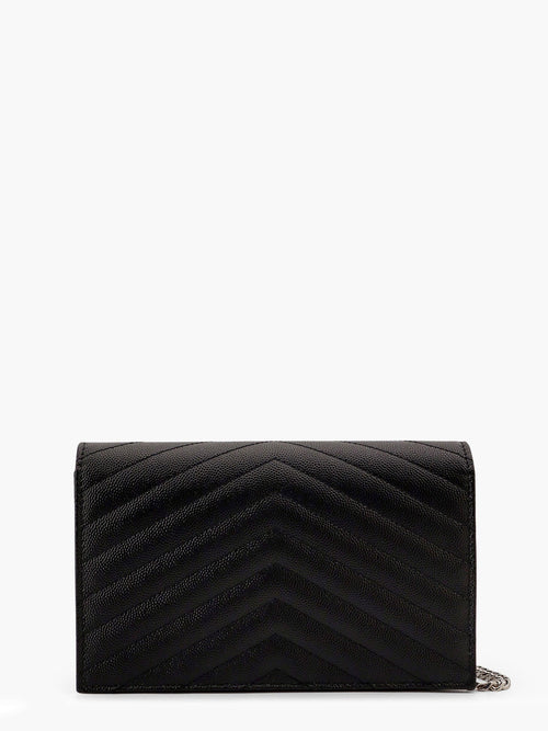 Saint Laurent Cassandre Pochette grain-de-poudre leather crossbody bag - Nero