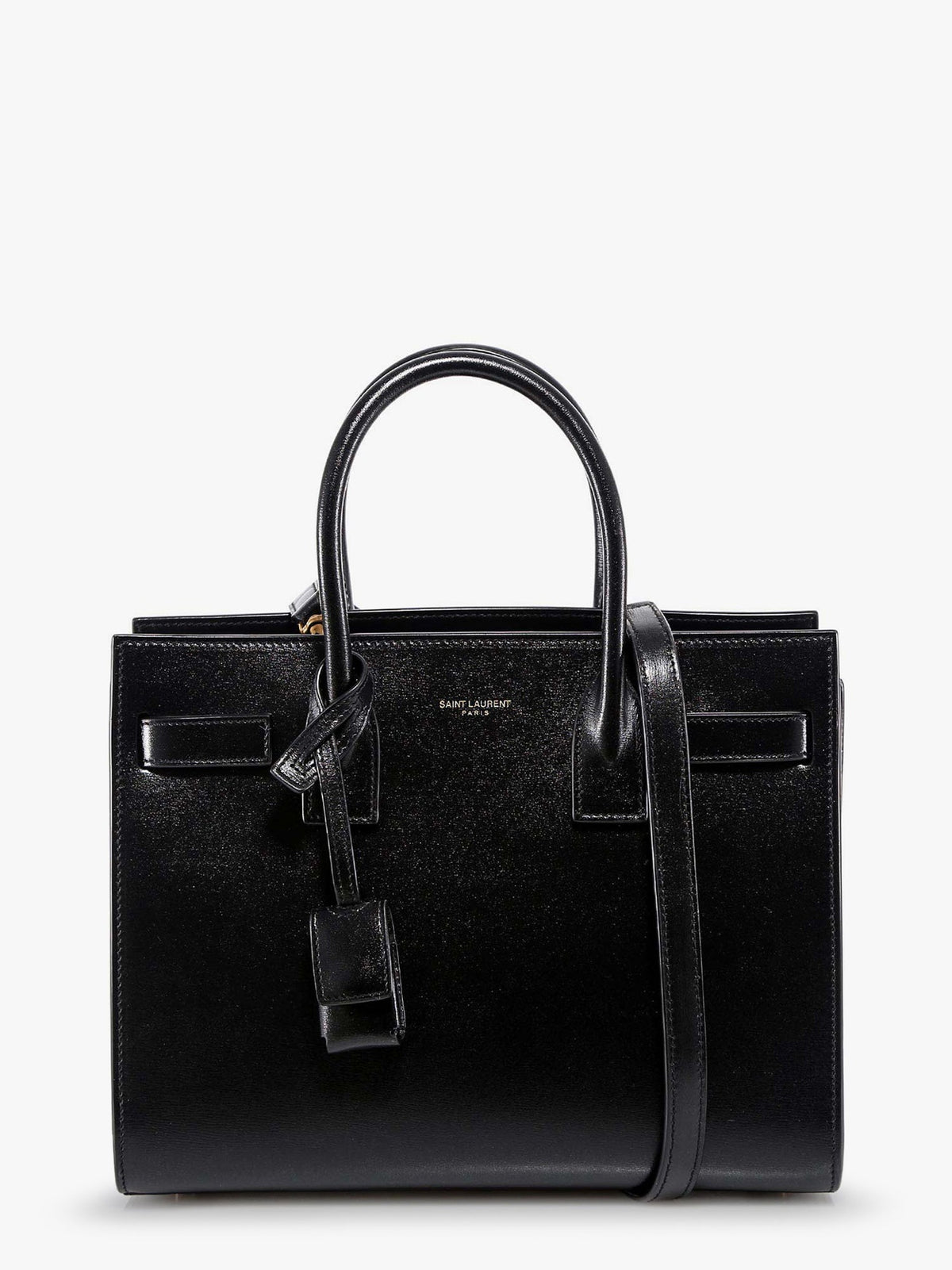 Saint Laurent Baby Sac de Jour leather handbag with padlock - Nero/Nero