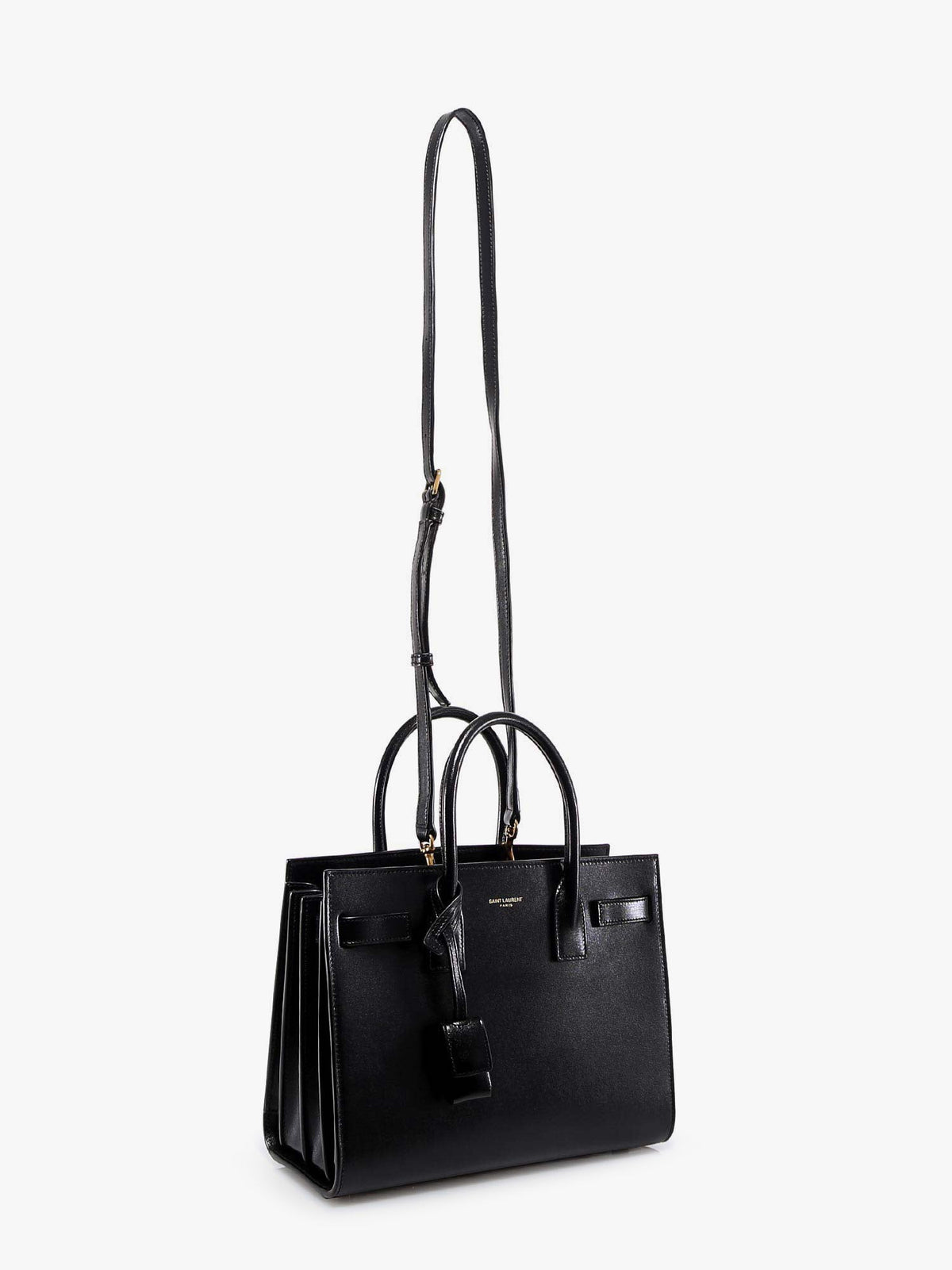 Saint Laurent Baby Sac de Jour leather handbag with padlock - Nero/Nero