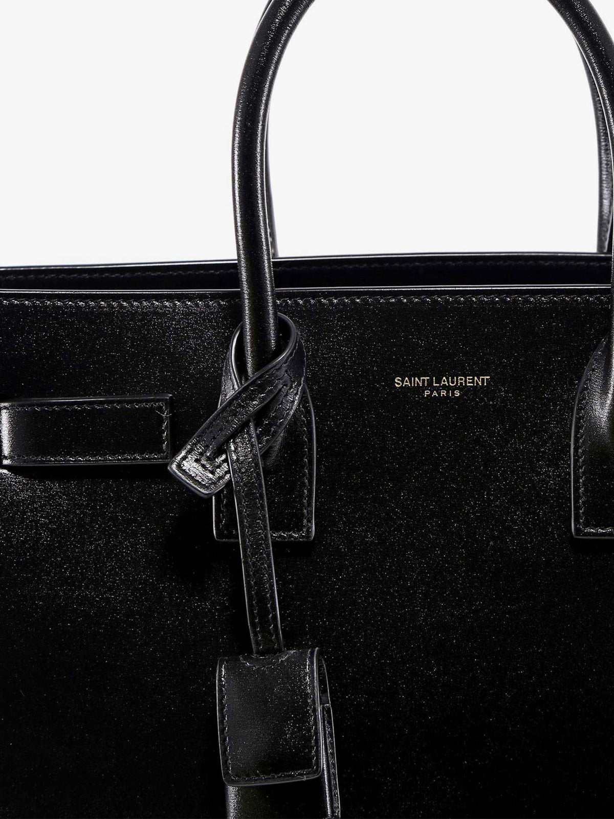 Saint Laurent Baby Sac de Jour leather handbag with padlock - Nero/Nero