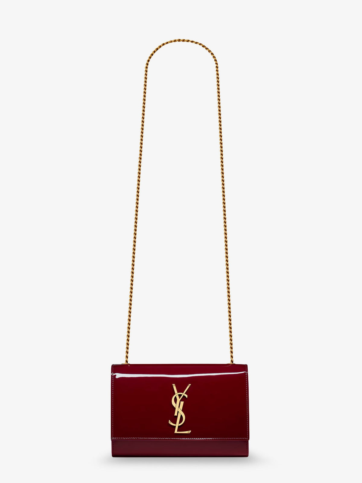 Saint Laurent Kate patent leather crossbody bag - Redgrenat