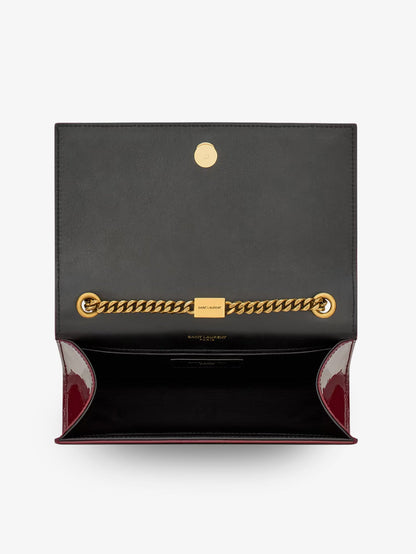 Saint Laurent Kate patent leather crossbody bag - Redgrenat