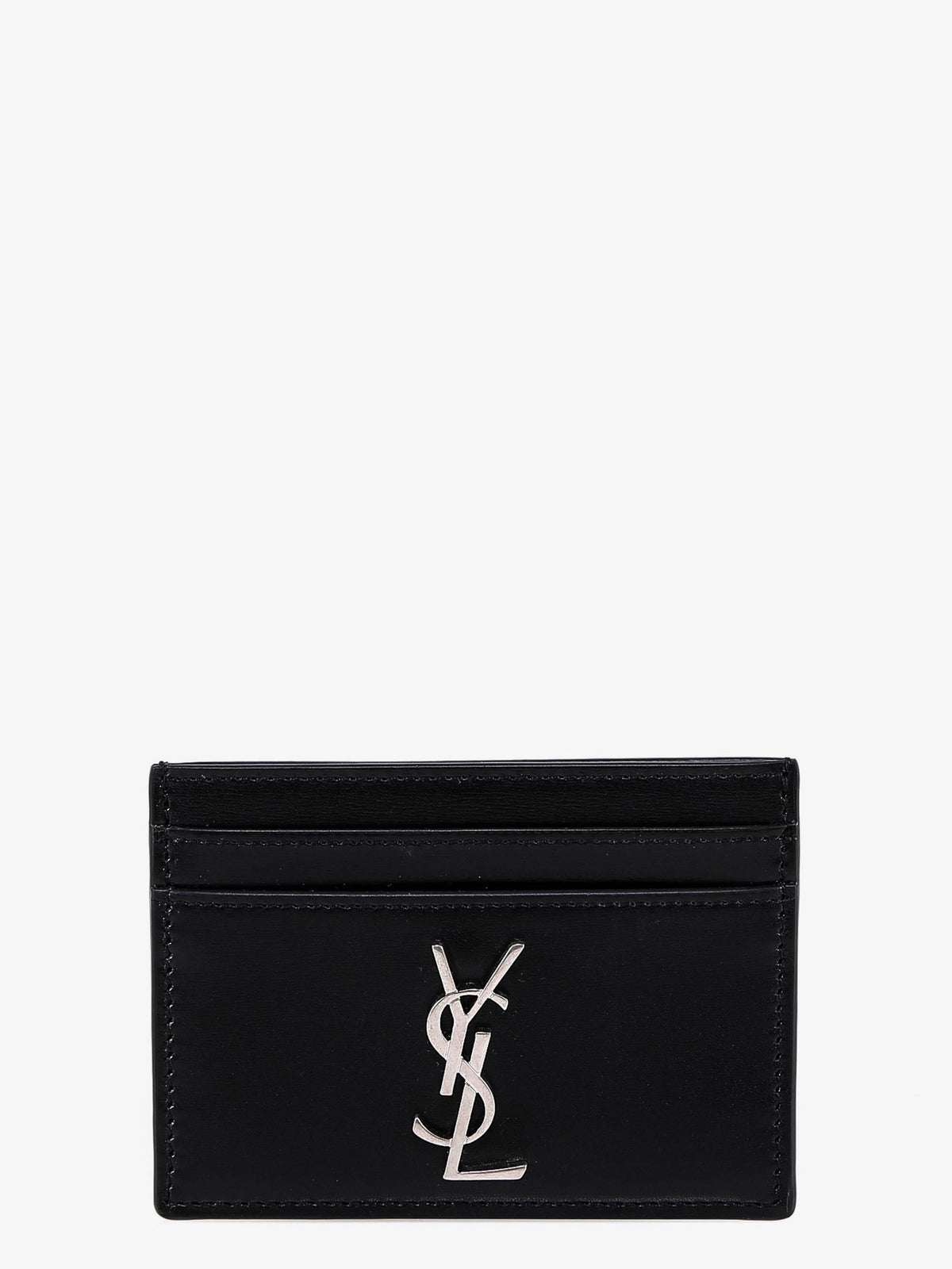 Saint Laurent Cassandre leather card holder - Nero
