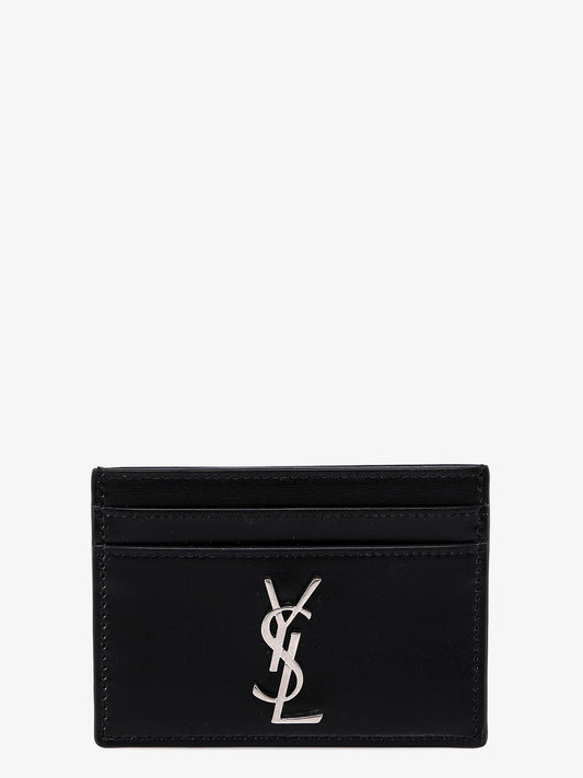 Saint Laurent Cassandre leather card holder - Nero