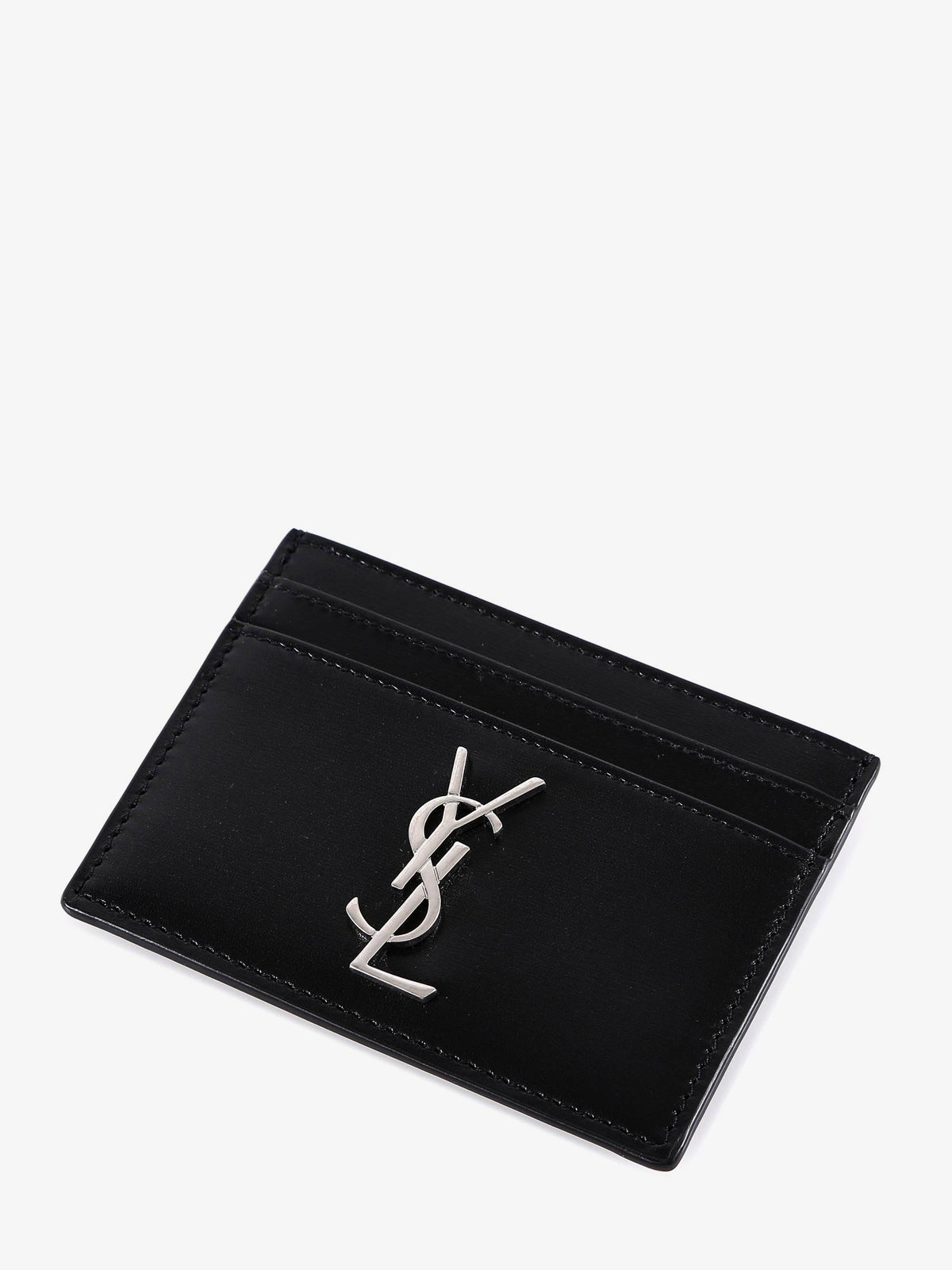 Saint Laurent Cassandre leather card holder - Nero