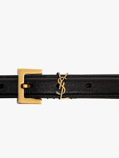 Saint Laurent Cassandre leather belt - Nero
