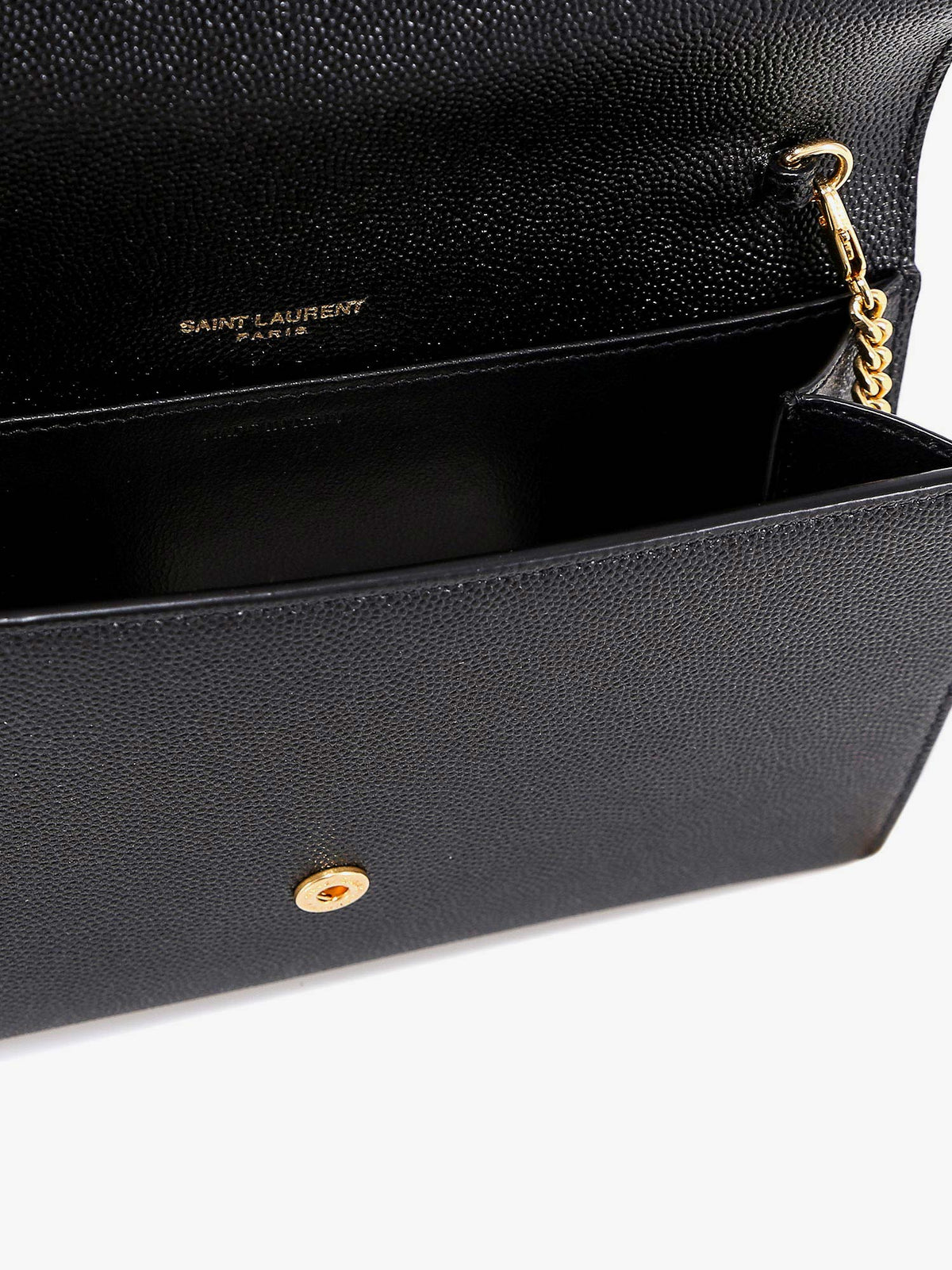 Saint Laurent Leather crossbody bag with metal Cassandre logo - Nero