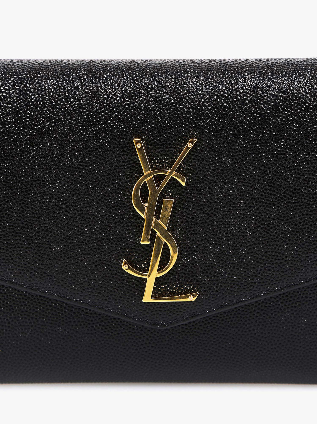 Saint Laurent Leather crossbody bag with metal Cassandre logo - Nero
