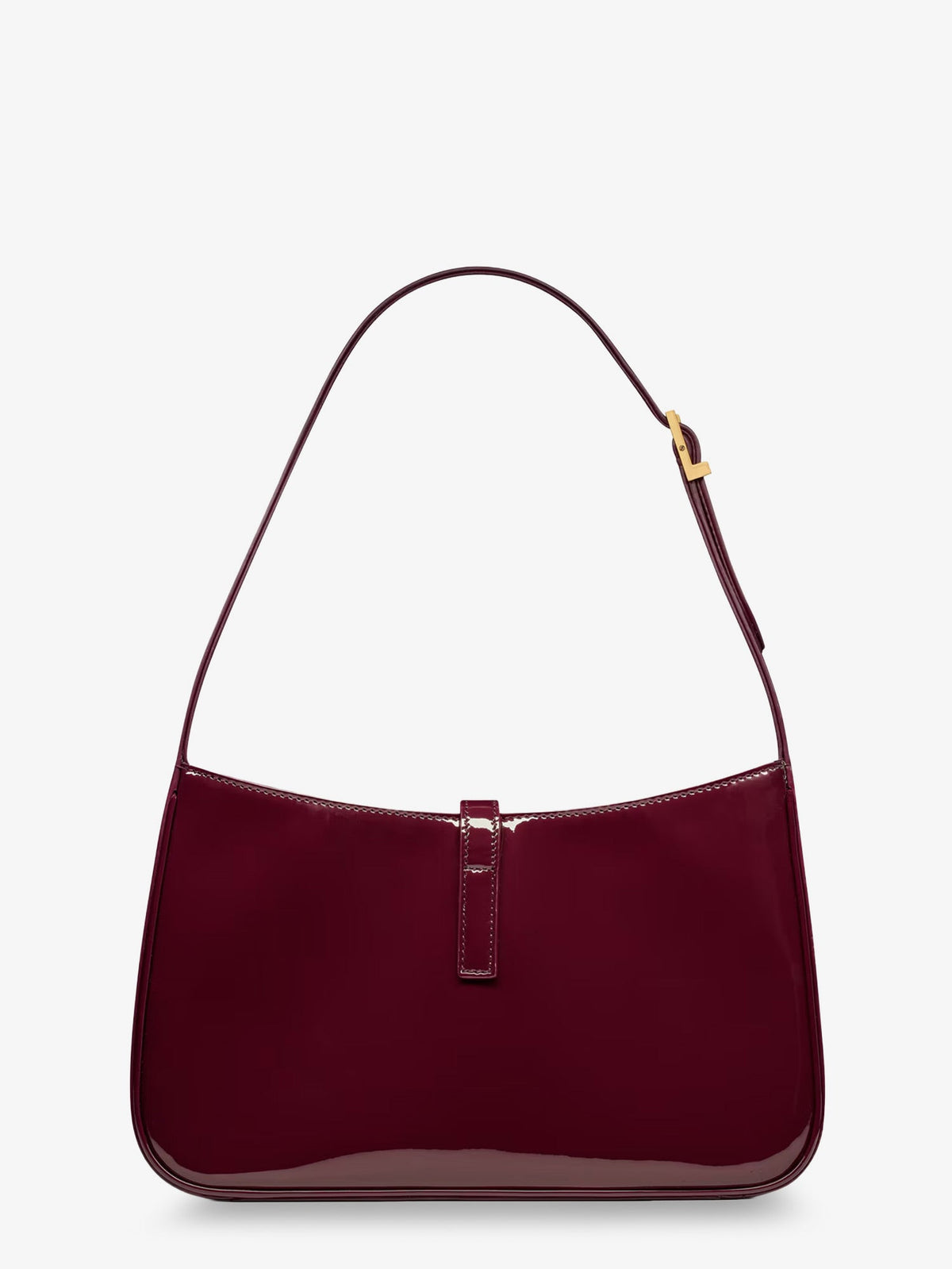 Saint Laurent LE 5 À 7 bordeaux patent leather shoulder bag - Dkredwine