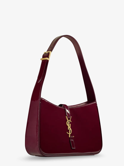 Saint Laurent LE 5 À 7 bordeaux patent leather shoulder bag - Dkredwine