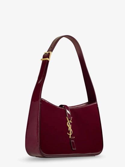 SAINT LAURENT - LE 5 À 7 bordeaux patent leather shoulder bag