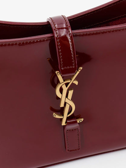 Saint Laurent LE 5 À 7 bordeaux patent leather shoulder bag - Dkredwine