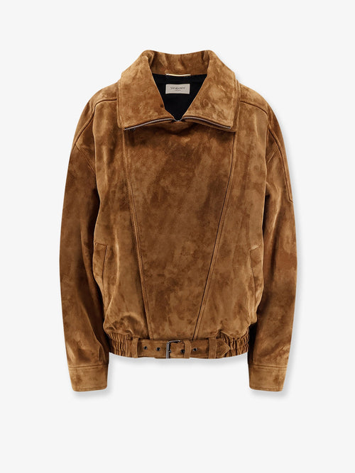 Saint Laurent Oversized vintage split-leather jacket - Noix