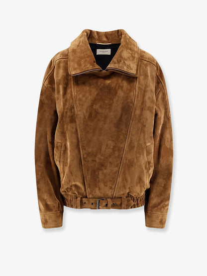SAINT LAURENT - Oversized vintage split-leather jacket